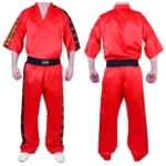 Professional Kickboxing Training Uniform Red Satin Martial Arts Wear